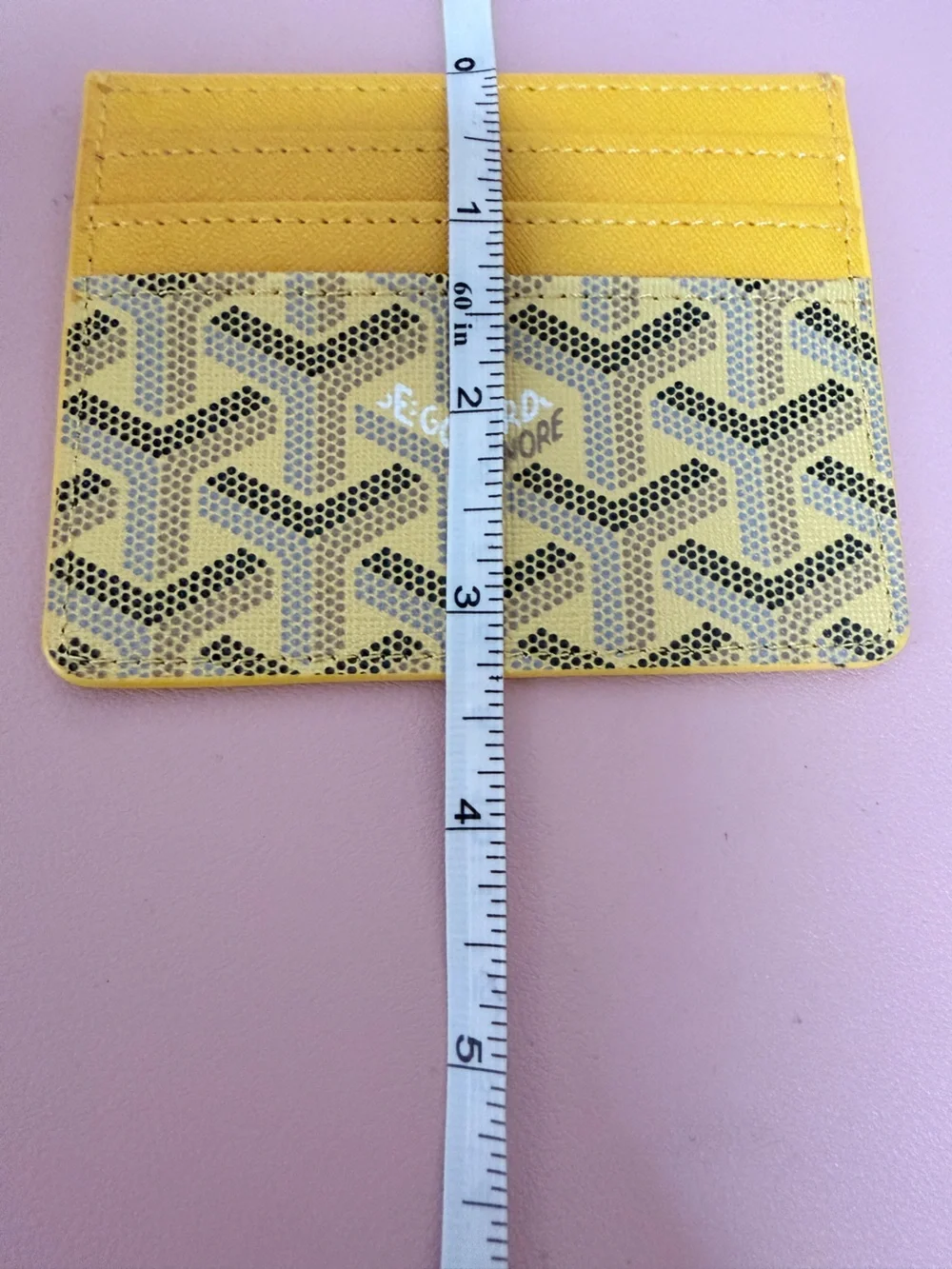 Yellow Geometric Card Holder Wallet - Women Accessories